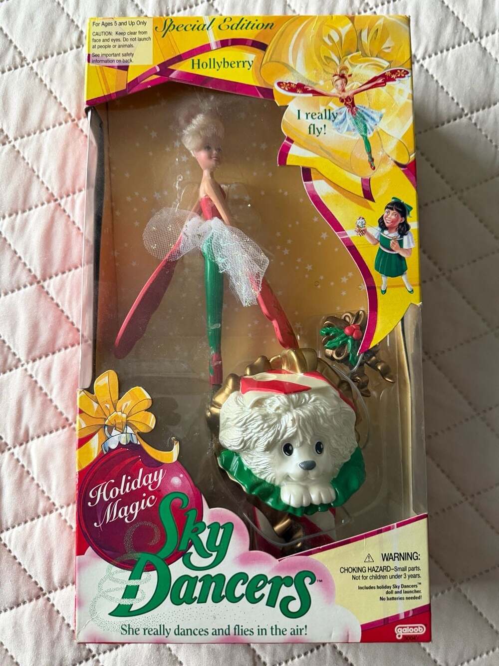 Galoob Holiday Magic Sky Dancers Special Edition Hollyberry Flying Doll with Pup